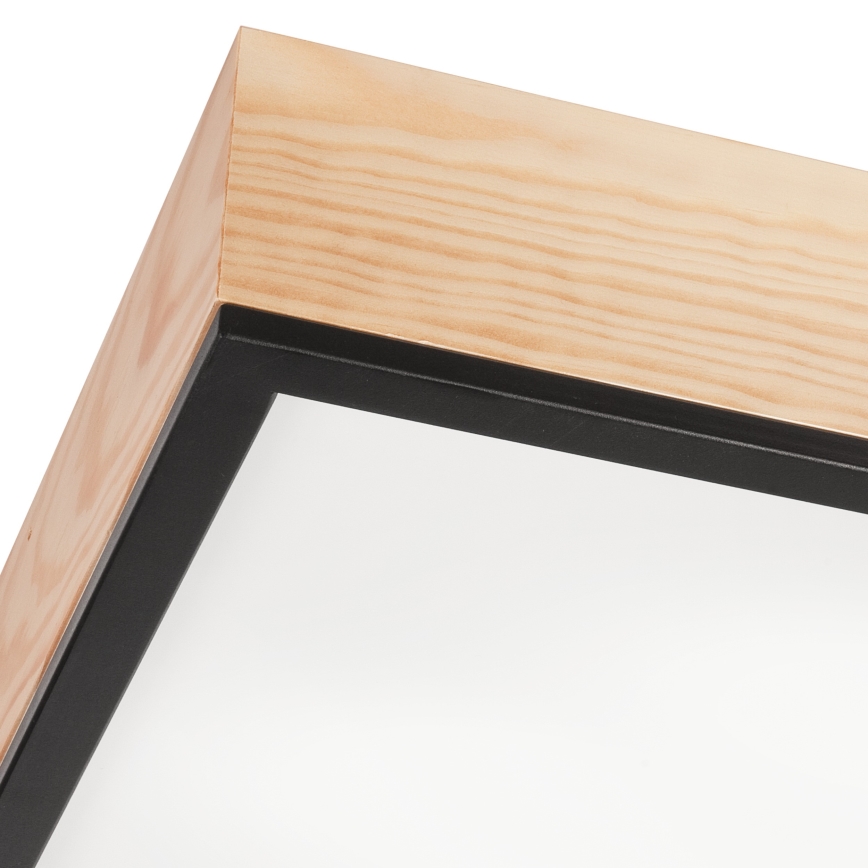 Kattovalo NATURAL SQUARE 4xE27/15W/230V 48x48 cm mänty/musta