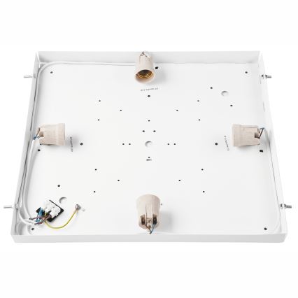 Kattovalo NATURAL SQUARE 4xE27/15W/230V 48x48 cm mänty/valkoinen