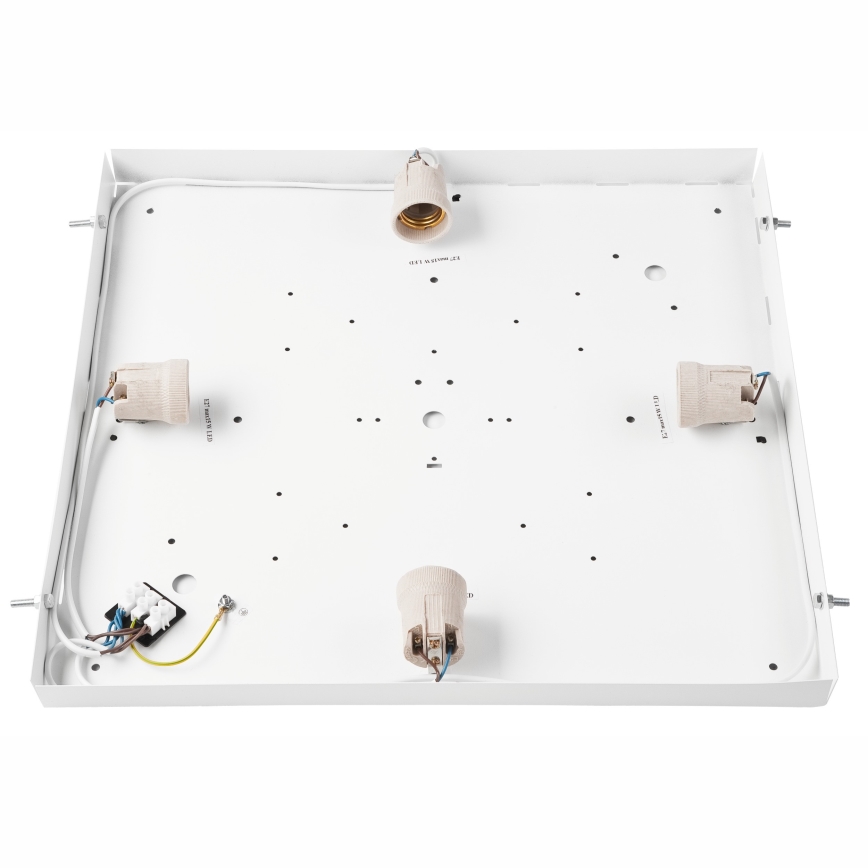 Kattovalo NATURAL SQUARE 4xE27/15W/230V 48x48 cm mänty/valkoinen