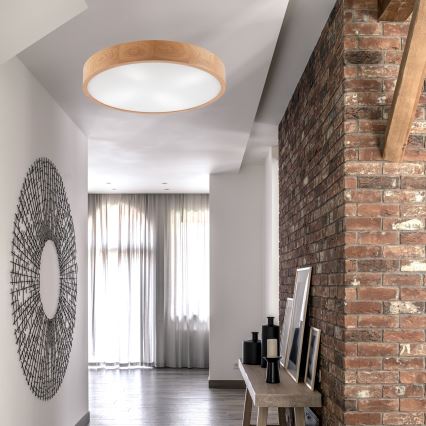 Kattovalo OAK 4xE27/60W/230V ø 57,5 cm tammi