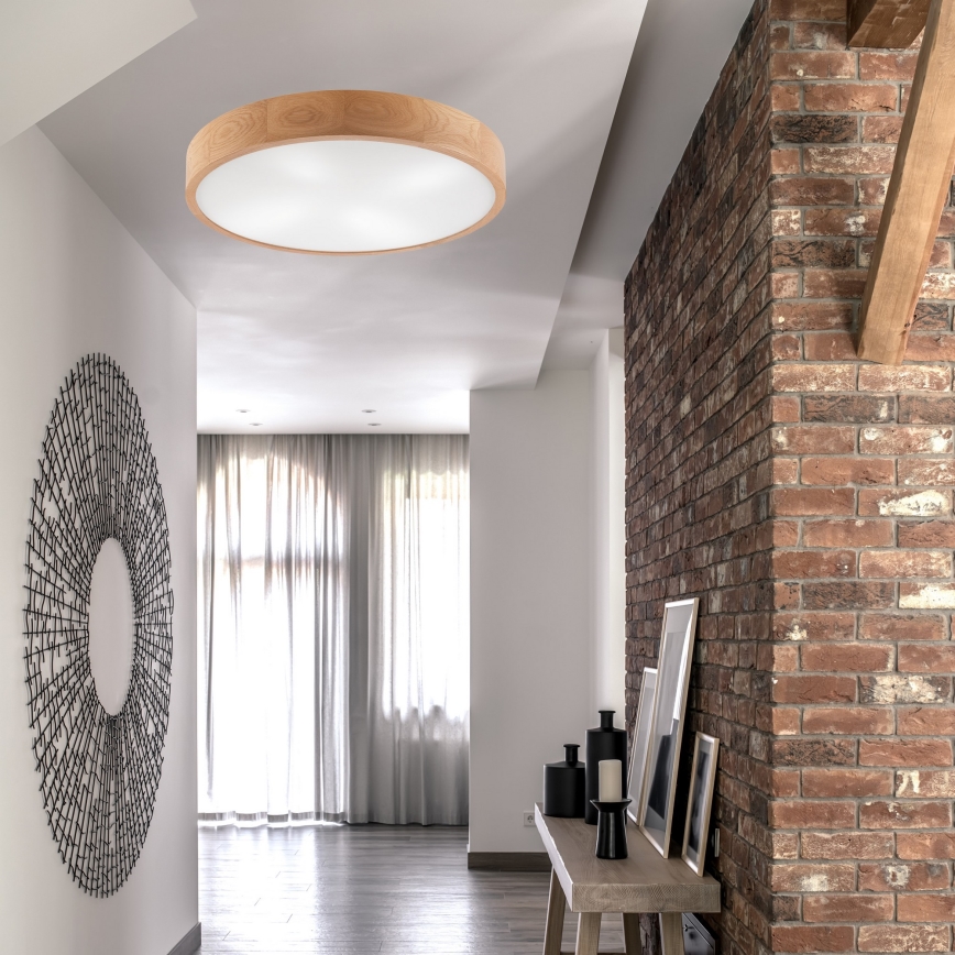 Kattovalo OAK 4xE27/60W/230V ø 57,5 cm tammi