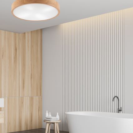 Kattovalo OAK 4xE27/60W/230V ø 57,5 cm tammi