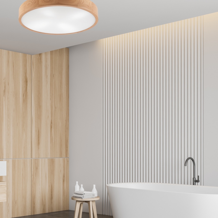 Kattovalo OAK 4xE27/60W/230V ø 57,5 cm tammi