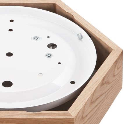 Kattovalo OAK HEX 1xE27/60W/230V d. 32 cm tammi