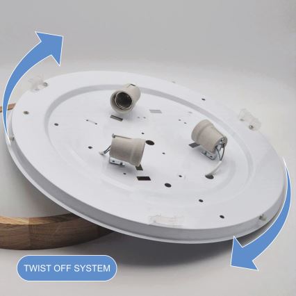 Kattovalo OAK SLIM 3xE27/60W/230V tammi ø 47 cm