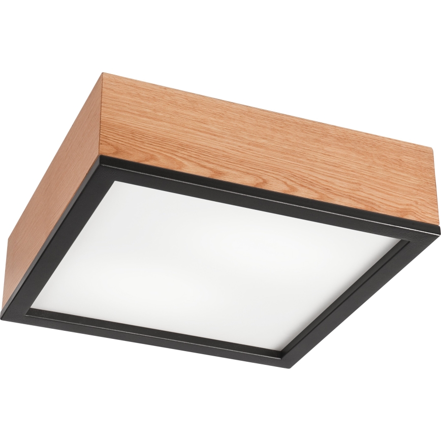 Kattovalo OAK SQUARE 2xE27/15W/230V 31x31 cm tammi/musta