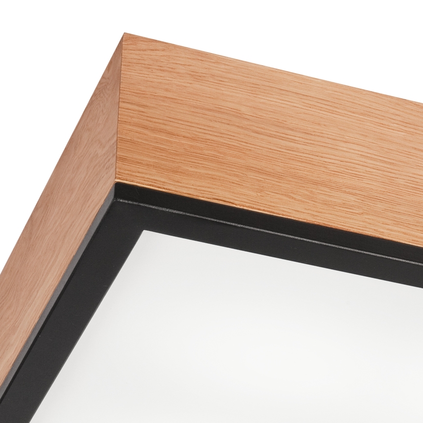 Kattovalo OAK SQUARE 4xE27/15W/230V 39x39 cm tammi/musta