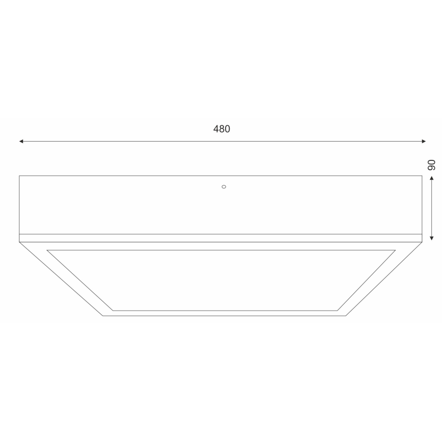 Kattovalo OAK SQUARE 4xE27/15W/230V 48x48 cm tammi/musta