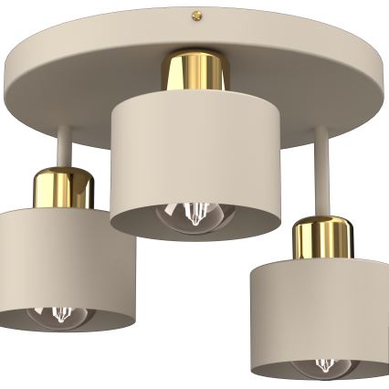 Kattovalo PARKLA 3xE27/15W/230V beige/kulta