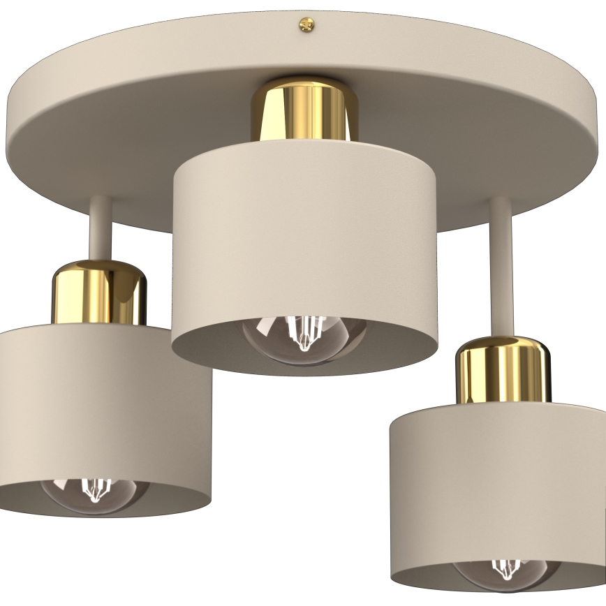 Kattovalo PARKLA 3xE27/15W/230V beige/kulta