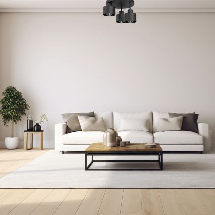 Kattovalo PARKLA 3xE27/15W/230V musta