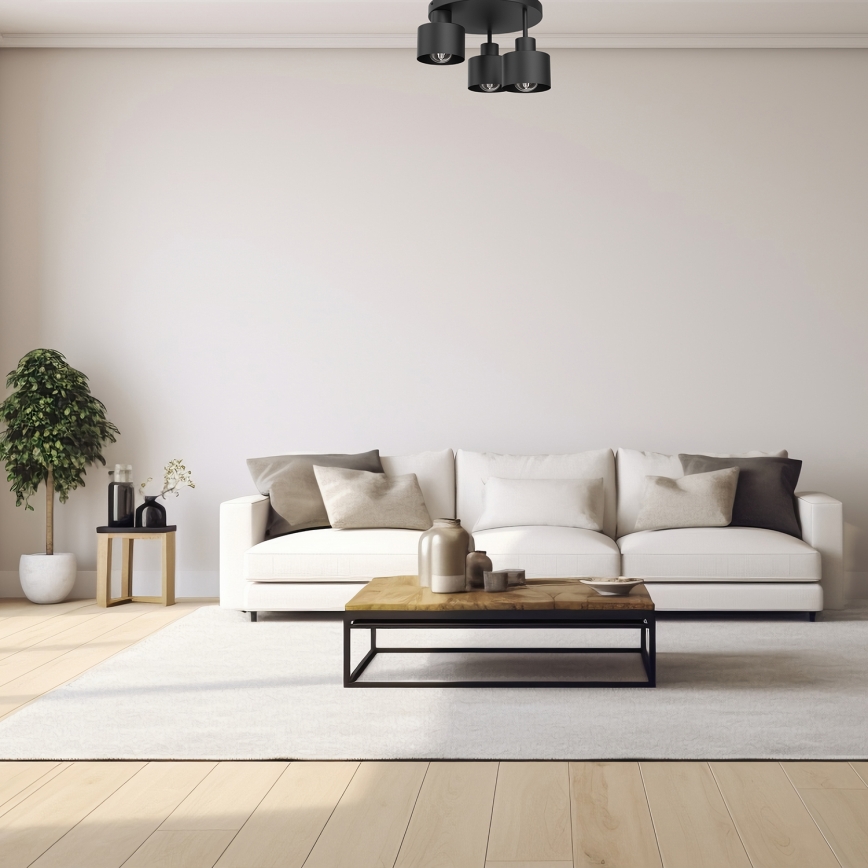 Kattovalo PARKLA 3xE27/15W/230V musta