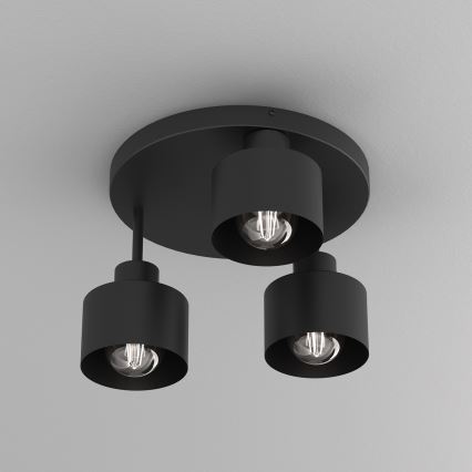 Kattovalo PARKLA 3xE27/15W/230V musta