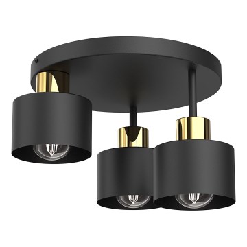 Kattovalo PARKLA 3xE27/15W/230V musta/kulta