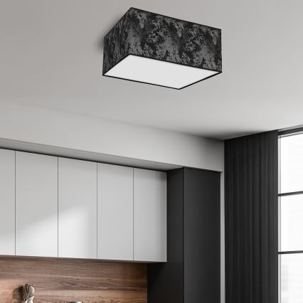 Kattovalo SATINO 2xE27/60W/230V musta/harmaa