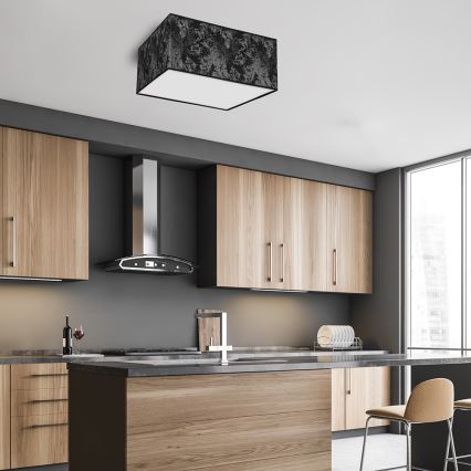 Kattovalo SATINO 2xE27/60W/230V musta/harmaa