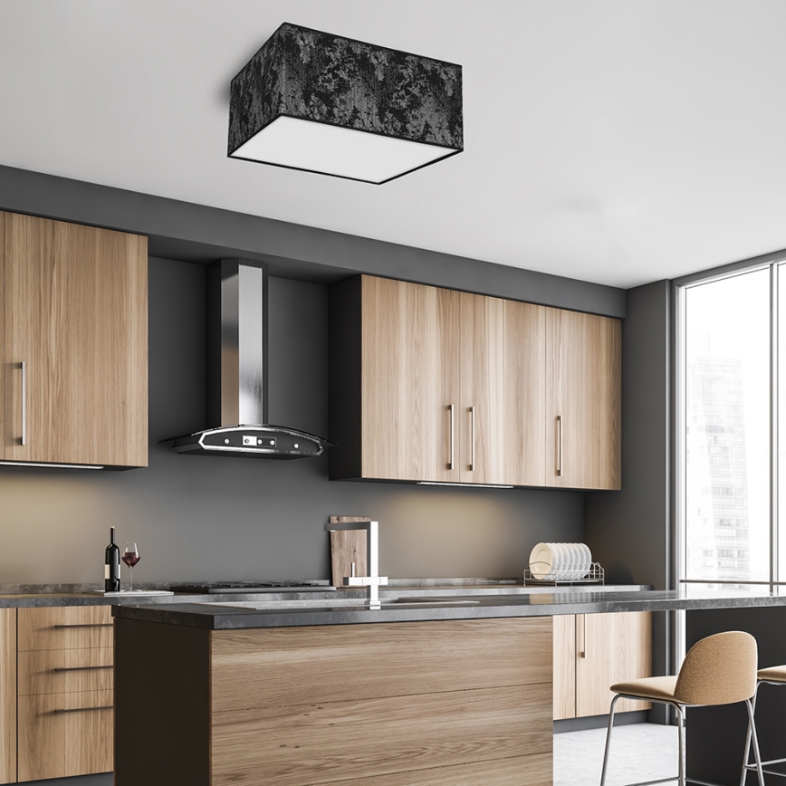 Kattovalo SATINO 2xE27/60W/230V musta/harmaa