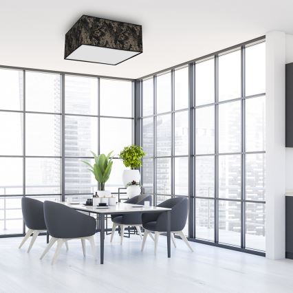 Kattovalo SATINO 2xE27/60W/230V musta/kulta