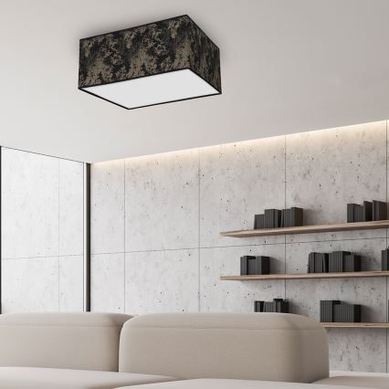 Kattovalo SATINO 2xE27/60W/230V musta/kulta