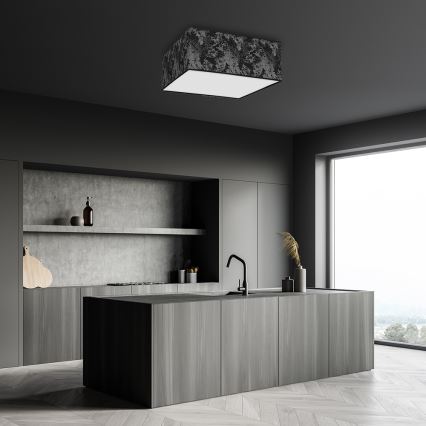 Kattovalo SATINO 3xE27/60W/230V musta/hopea