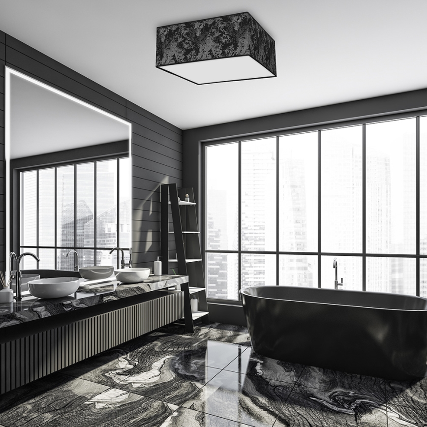 Kattovalo SATINO 3xE27/60W/230V musta/hopea