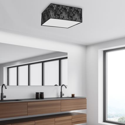 Kattovalo SATINO 3xE27/60W/230V musta/hopea