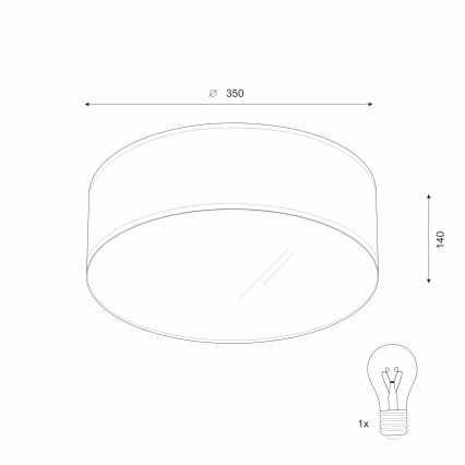 Kattovalo SIRJA 1xE27/60W/230V halk. 35 cm beige