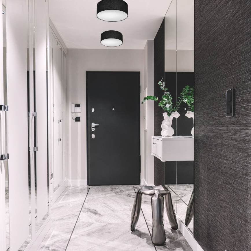 Kattovalo SIRJA 1xE27/60W/230V halk. 35 cm musta