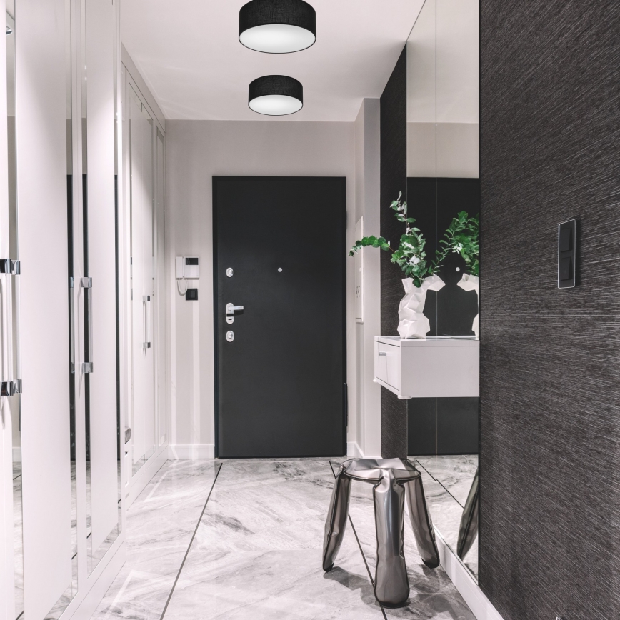 Kattovalo SIRJA 1xE27/60W/230V halk. 35 cm musta