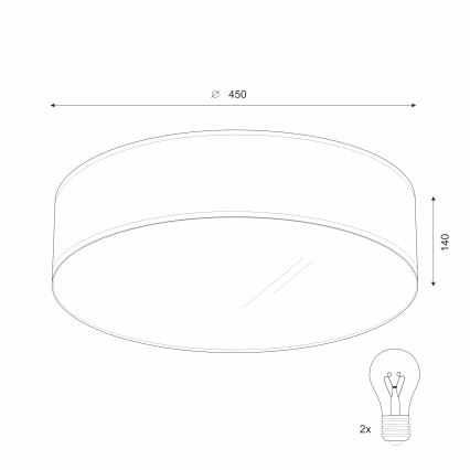 Kattovalo SIRJA 2xE27/60W/230V halk. 45 cm beige