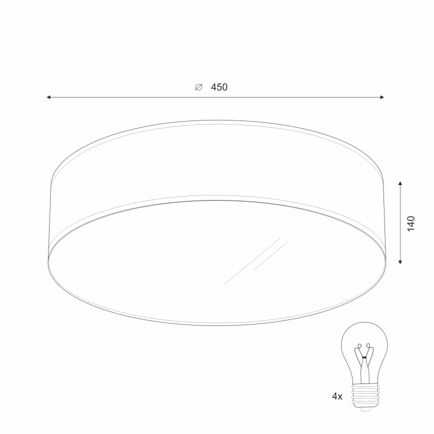 Kattovalo SIRJA DOUBLE 4xE27/15W/230V halkaisija 45 cm kerma