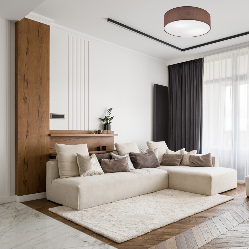 Kattovalo SIRJA DOUBLE 4xE27/15W/230V halkaisija 45 cm ruskea