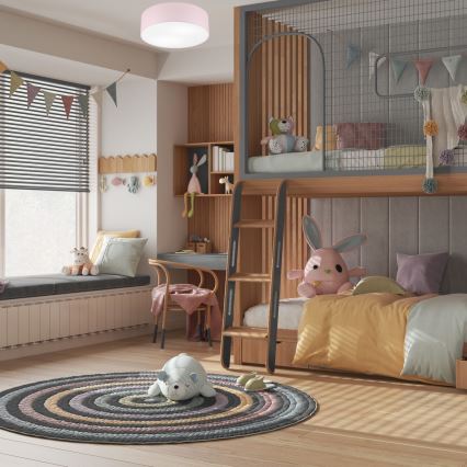 Kattovalo SIRJA PASTEL 2xE27/60W/230V halkaisija 45 cm vaaleanpunainen