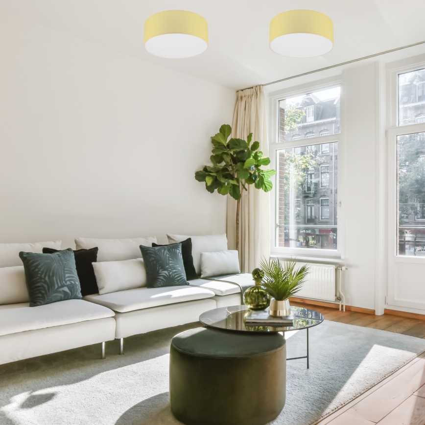 Kattovalo SIRJA PASTEL DOUBLE 2xE27/15W/230V halkaisija 35 cm keltainen