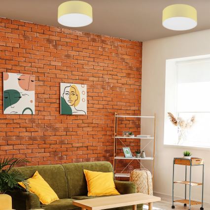 Kattovalo SIRJA PASTEL DOUBLE 2xE27/15W/230V halkaisija 35 cm keltainen