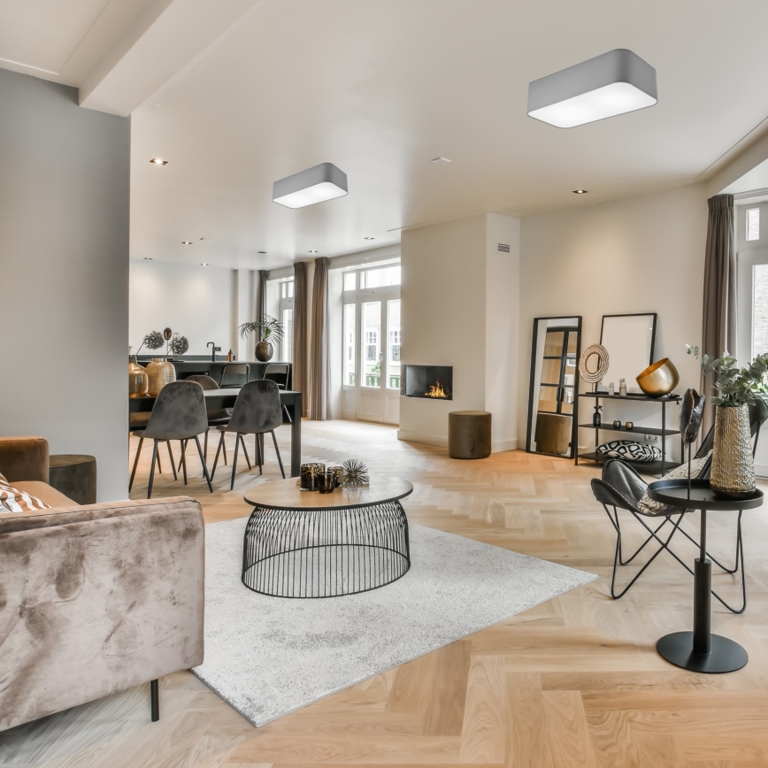 Kattovalo SIRJA SQUARE 2xE27/15W/230V harmaa