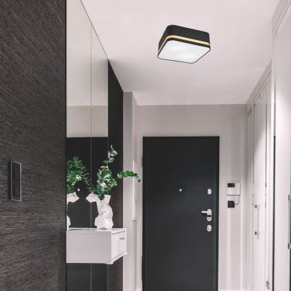 Kattovalo SIRJA SQUARE 2xE27/60W/230V 35x35 cm musta