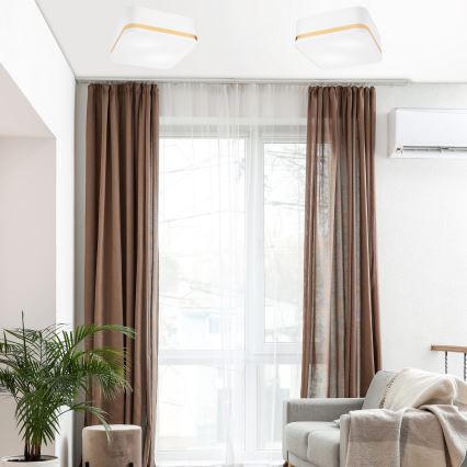 Kattovalo SIRJA SQUARE 2xE27/60W/230V 35x35 cm valkoinen