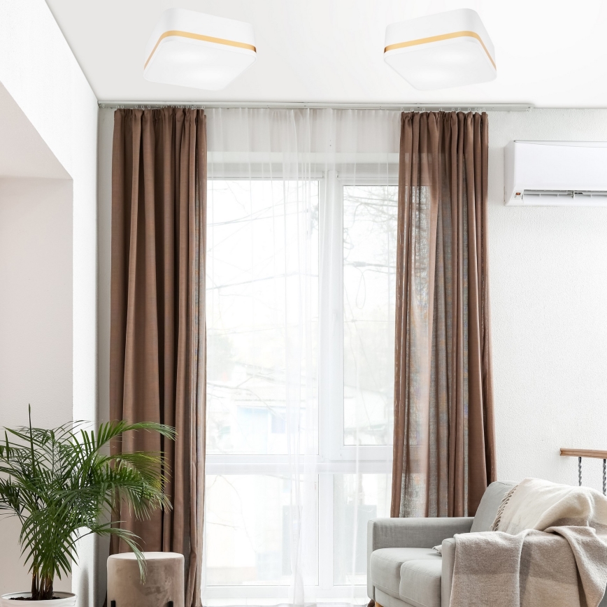 Kattovalo SIRJA SQUARE 2xE27/60W/230V 35x35 cm valkoinen