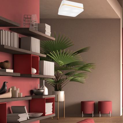 Kattovalo SIRJA SQUARE 4xE27/60W/230V 45x45 cm valkoinen