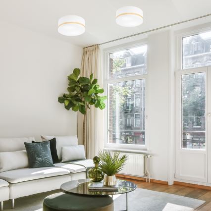 Kattovalo SIRJA STRIPE 2xE27/15W/230V halkaisija 35 cm valkoinen