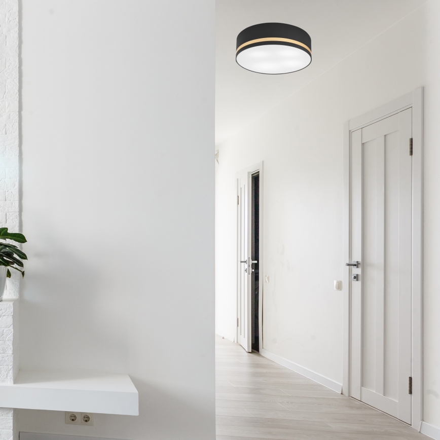 Kattovalo SIRJA STRIPE 4xE27/15W/230V halkaisija 45 cm musta