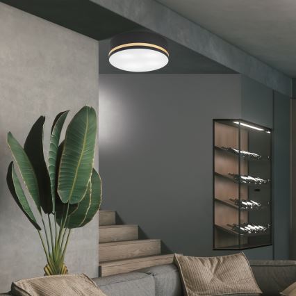 Kattovalo SIRJA STRIPE 4xE27/15W/230V halkaisija 45 cm musta