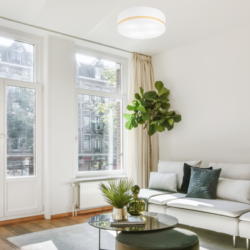 Kattovalo SIRJA STRIPE 4xE27/15W/230V halkaisija 45 cm valkoinen