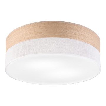 Kattovalo SIRJA WOOD 2xE27/15W/230V halkaisija 45 cm valkoinen/tammi