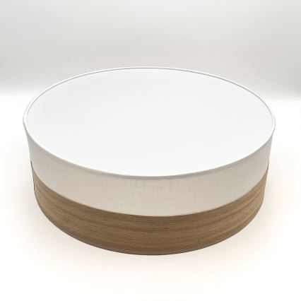 Kattovalo SIRJA WOOD 2xE27/15W/230V halkaisija 45 cm valkoinen/tammi