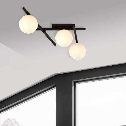 Kattovalo SMART 3xE14/10W/230V musta/valkoinen