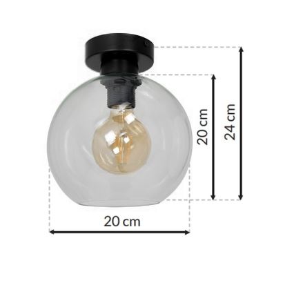 Kattovalo SOFIA 1xE27/60W/230V läpinäkyvä