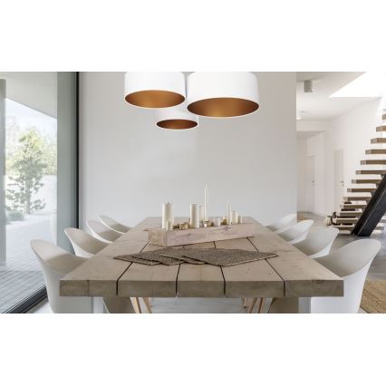 Kattovalo SPACE 3xE27/60W/230V valkoinen/kultainen