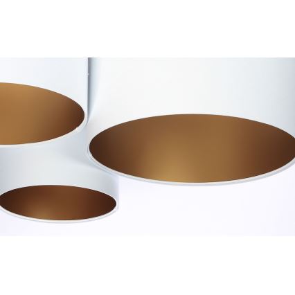 Kattovalo SPACE 3xE27/60W/230V valkoinen/kultainen